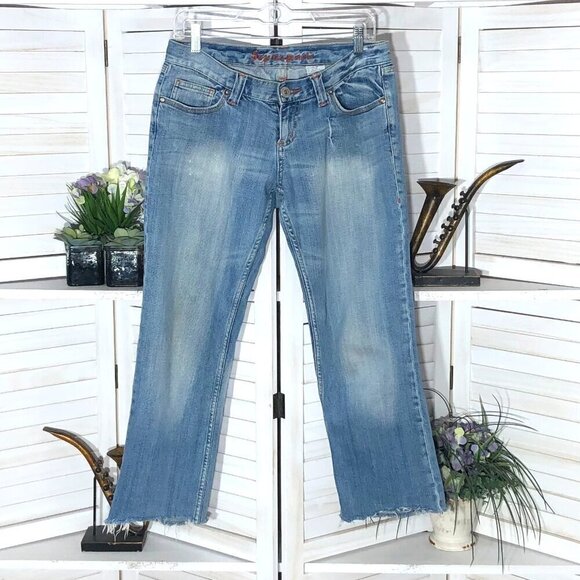 Vintage Y2K Embroidered Straight Leg Jeans Size 5 - Picture 1 of 8